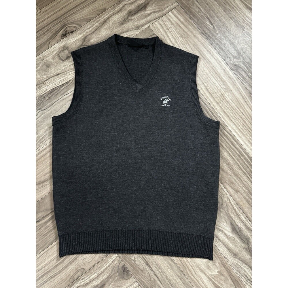 Beverly Hills Polo Club Vest Adult Men's Large Dark Grey Golfing Pullover